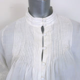 Veronica Beard white floral-embroidered Amandine button-up blouse, pre-owned (new-with-tags), authentic luxury