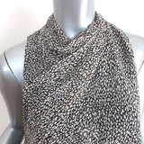Joie Paul Cowl-Neck Top Caviar Printed Silk Size Large Sleeveless Blouse NEW