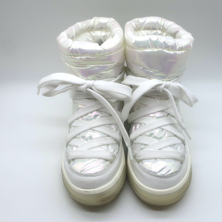Moncler Insolux Iridescent Down Snow Boots White Size 35.5