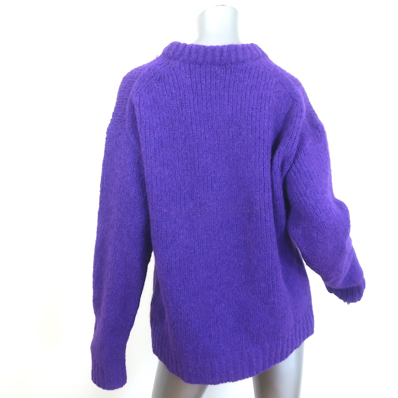 Tibi Airy Alpaca Crewneck Pullover Sweater Purple Size Medium