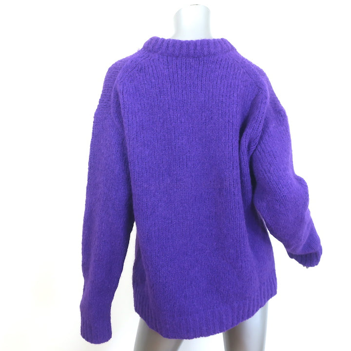 Tibi Airy Alpaca Crewneck Pullover Sweater Purple Size Medium