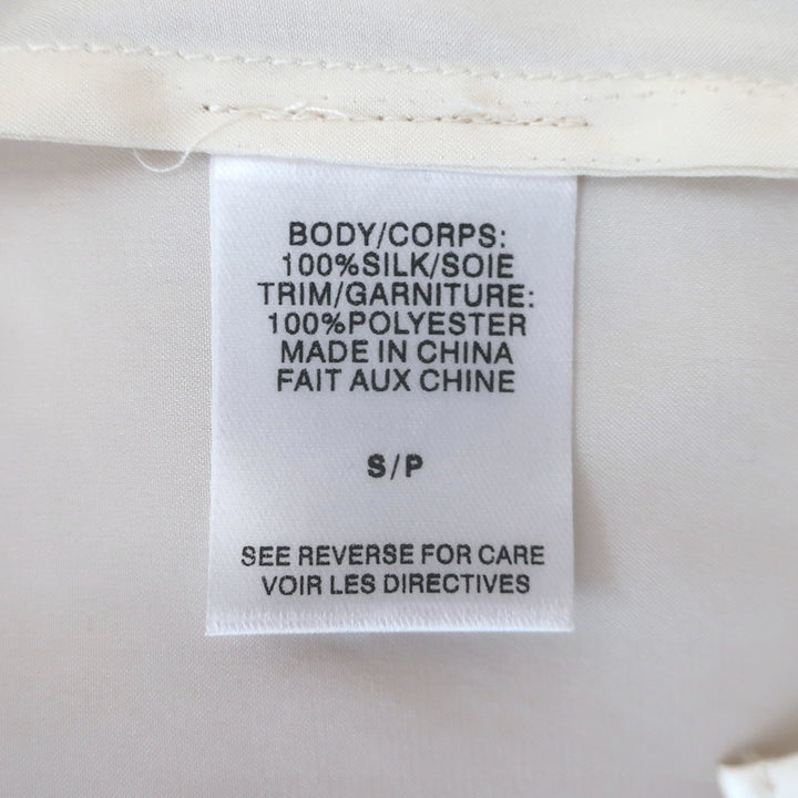CAMI NYC Bellamy Crochet Lace-Trim Camisole Ivory Silk Charmeuse Size Small