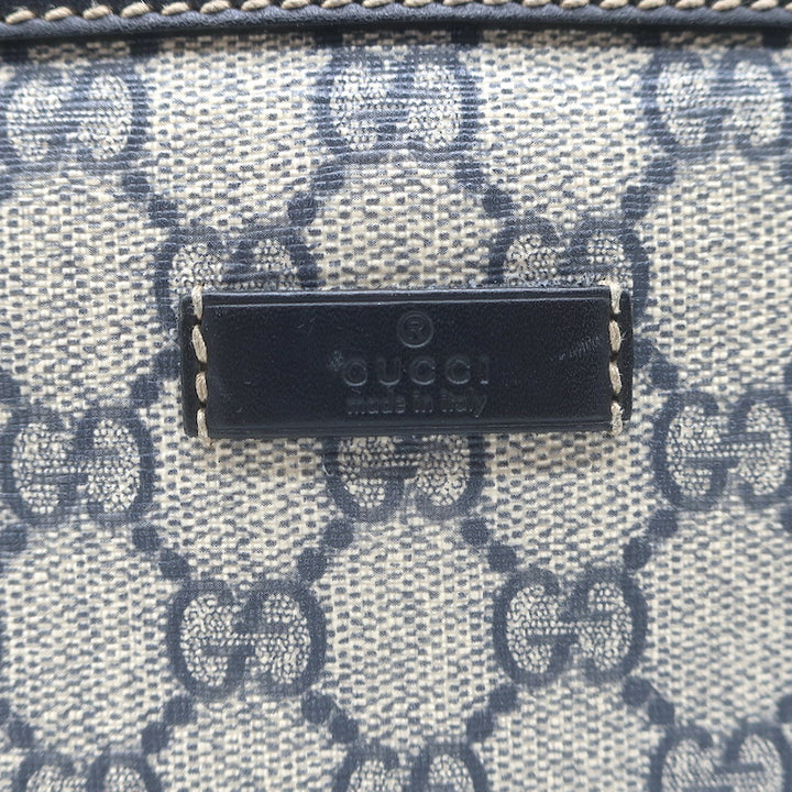 Gucci GG Supreme Large Belt Bag Leather-Trim Beige Canvas Crossbody