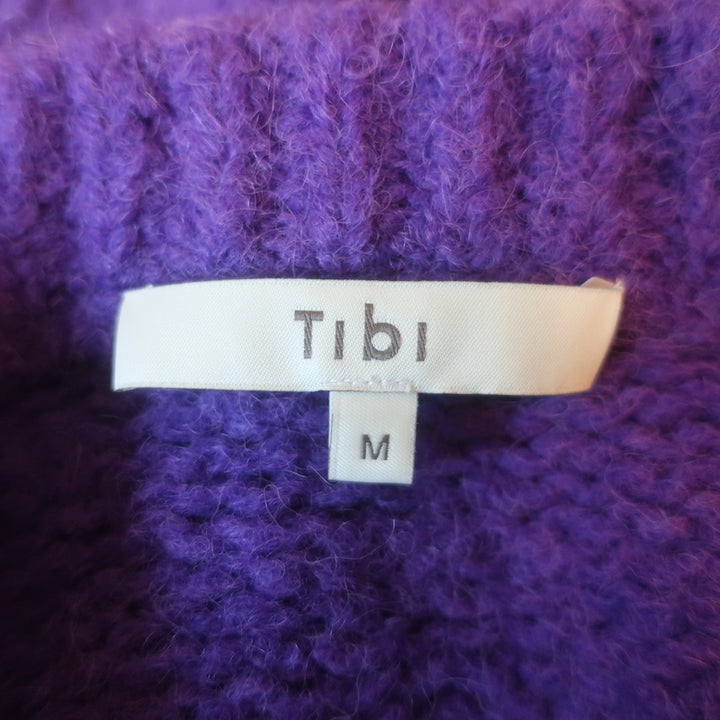 Tibi Airy Alpaca Crewneck Pullover Sweater Purple Size Medium