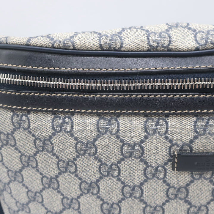 Gucci GG Supreme Large Belt Bag Leather-Trim Beige Canvas Crossbody