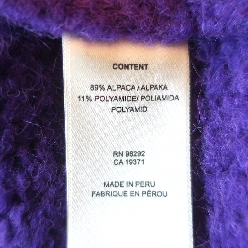 Tibi Airy Alpaca Crewneck Pullover Sweater Purple Size Medium