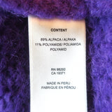 Tibi Airy Alpaca Crewneck Pullover Sweater Purple Size Medium