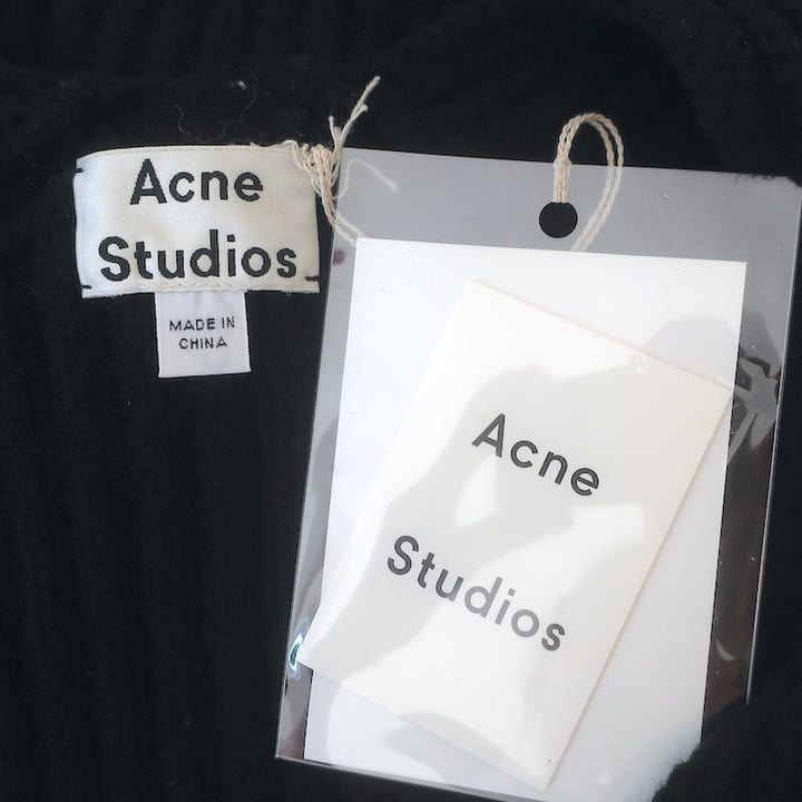 ACNE Studios Deborah Oversize Sweater Black Ribbed Wool Size Extra Small NEW