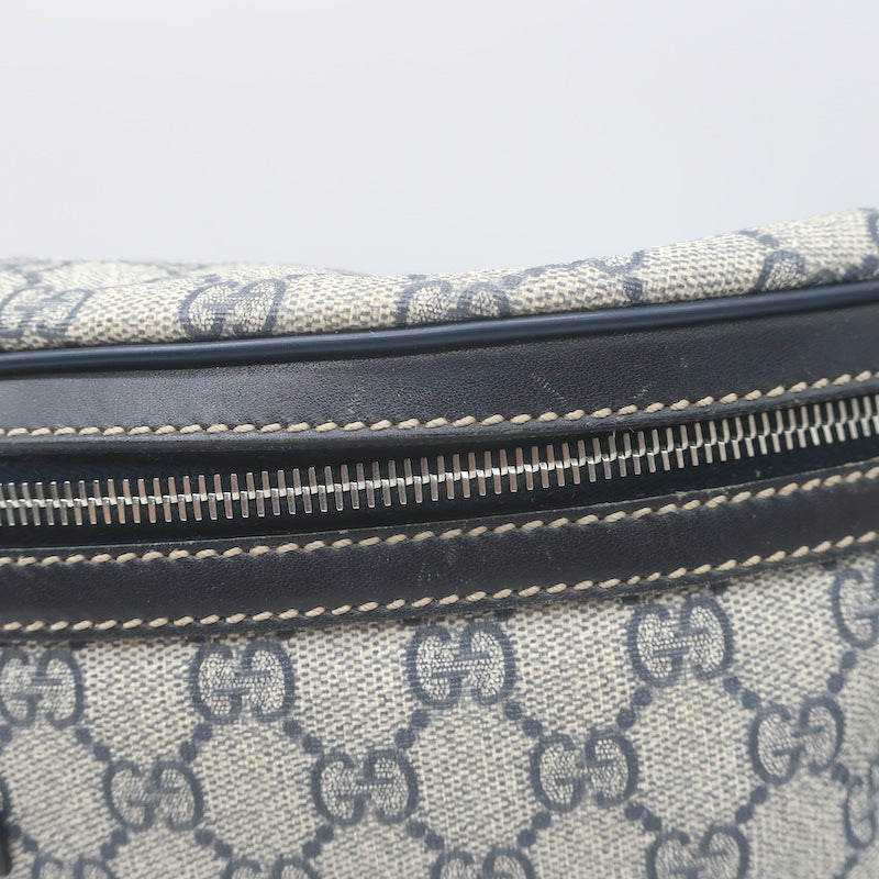 Gucci GG Supreme Large Belt Bag Leather-Trim Beige Canvas Crossbody
