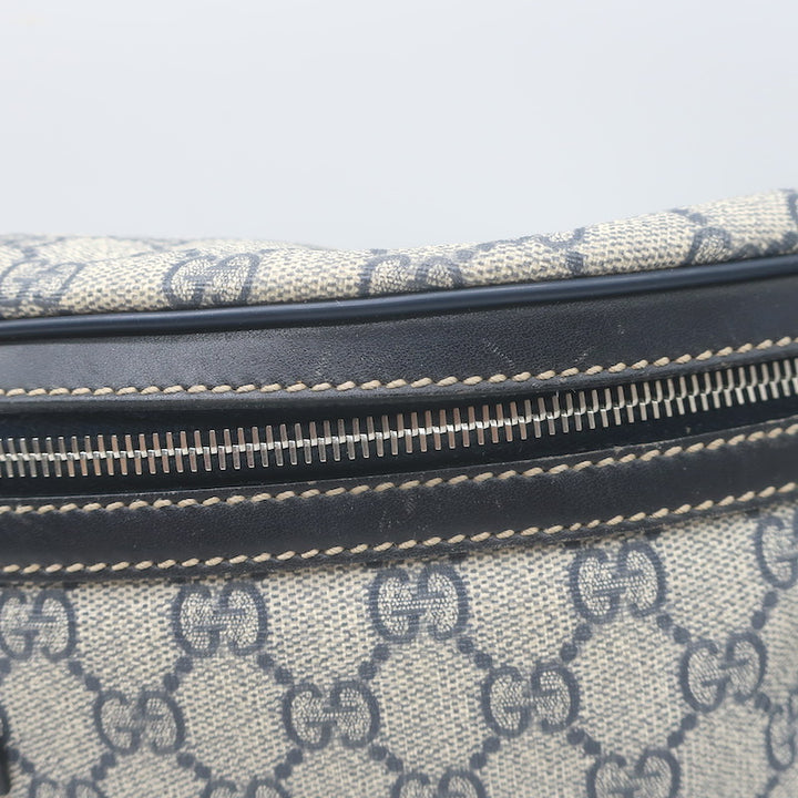 Gucci GG Supreme Large Belt Bag Leather-Trim Beige Canvas Crossbody