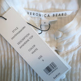 Veronica Beard Amandine floral-embroidered white button-up blouse, pre-owned (new with tags) luxury