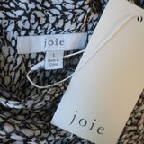 Joie Paul Cowl-Neck Top Caviar Printed Silk Size Large Sleeveless Blouse NEW