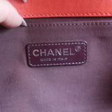 Chanel Medium Studded Boy Bag Red Quilted Leather Chain Strap Crossbody