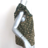 Ulla Johnson Solina Ruffled Yoke Top Jasper Printed Cotton Size 10