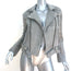 IRO Jova Leather Biker Jacket Gray Size 36 NEW