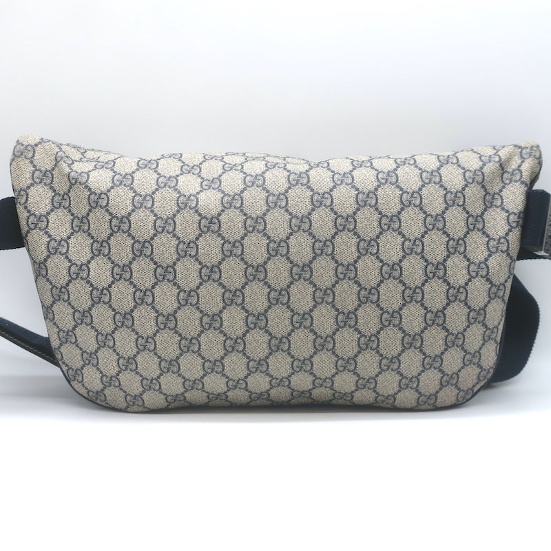 Gucci GG Supreme Large Belt Bag Leather-Trim Beige Canvas Crossbody