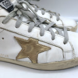 Golden Goose Superstar Sneakers with Leopard Heel Tab White Leather Size 39