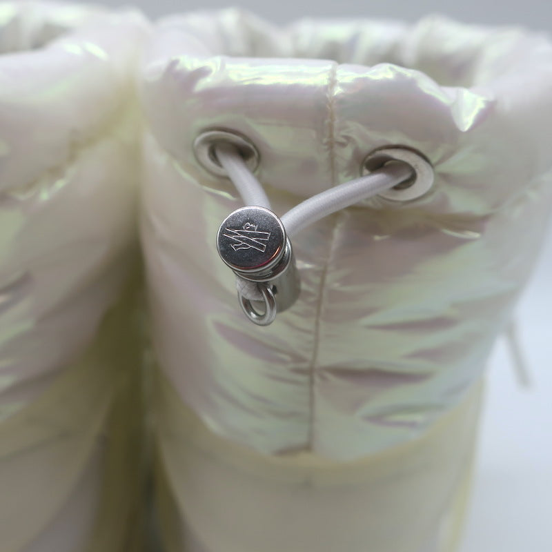 Moncler Insolux Iridescent Down Snow Boots White Size 35.5
