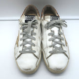 Golden Goose Superstar Sneakers with Leopard Heel Tab White Leather Size 39
