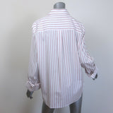 TWP The Next Morning cotton shirt — white with red stripes, size XS/S, pre-owned and gently worn, authentic designer shirting.