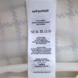 Self-Portrait Monochrome Check Puff Sleeve Mini Dress Cream Taffeta Size 0 NEW