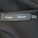 Proenza Schouler Puff Sleeve Midi Wrap Dress Black Crepe Size 6
