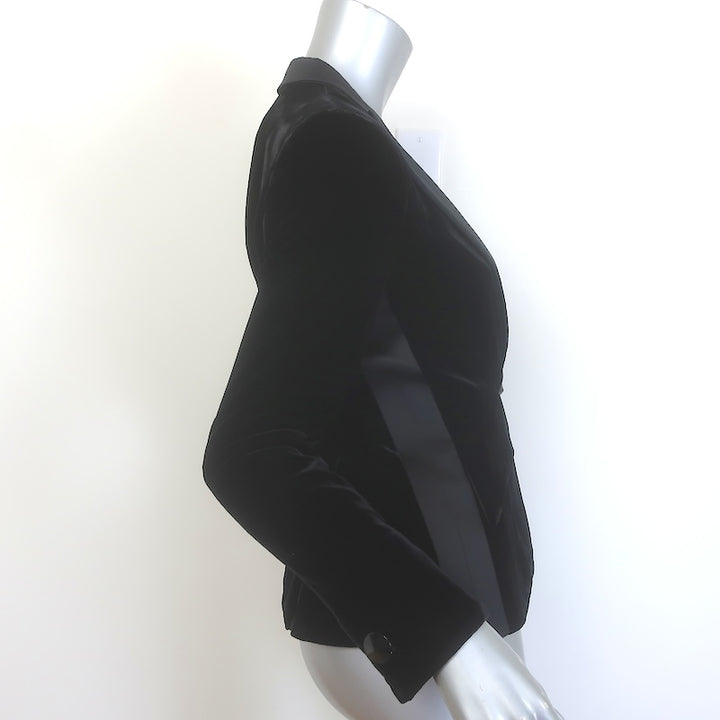 Giorgio Armani Satin-Trimmed Velvet Tuxedo Jacket Black Size 0