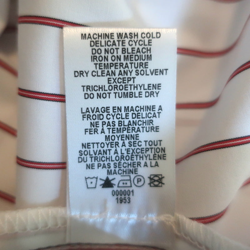 TWP The Next Morning white cotton shirt with red stripes, pre-owned and gently worn, authentic designer shirting