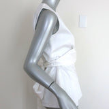 Altuzarra Toppi Wrap Top White Stretch Cotton Size 38 Sleeveless Blouse NEW