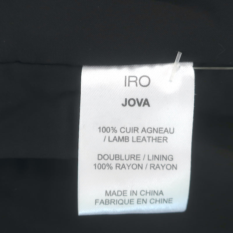 IRO Jova Leather Biker Jacket Gray Size 36 NEW