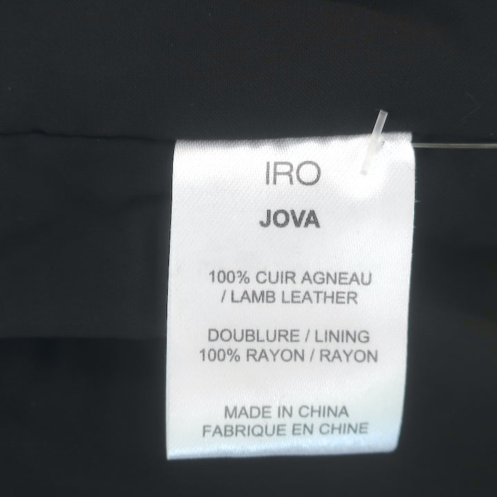 IRO Jova Leather Biker Jacket Gray Size 36 NEW