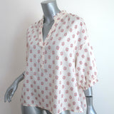 Xirena Cam Top White Drop Bandana Print Cotton Size Medium Short Sleeve Blouse