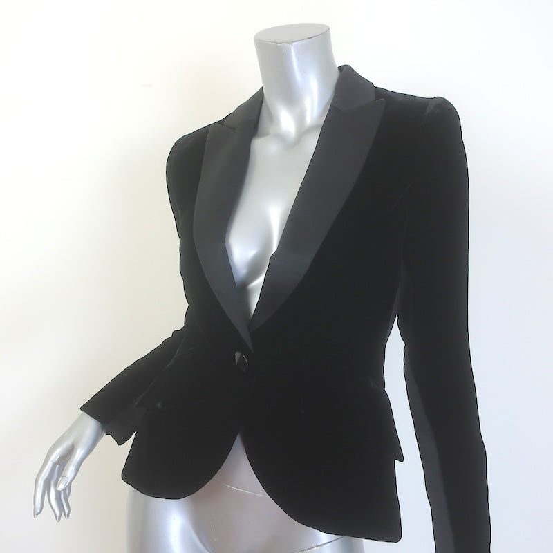 Giorgio Armani Satin-Trimmed Velvet Tuxedo Jacket Black Size 0