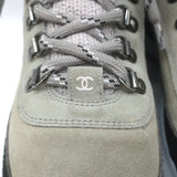 Chanel 21K CC High Top Sock Sneakers Taupe Suede Size 36