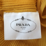 Prada Ribbed Knit Pleated Dress Yellow Size 40 Sleeveless Turtleneck