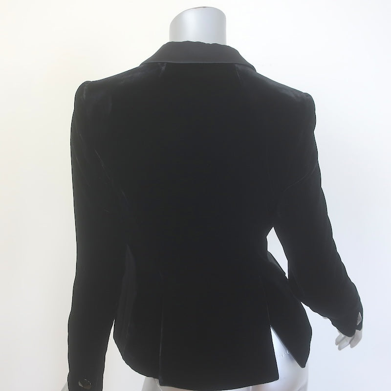 Giorgio Armani Satin-Trimmed Velvet Tuxedo Jacket Black Size 0
