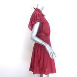 Isabel Marant Etoile Gisele Lace-Trimmed Mini Dress Red Cotton-Blend Size 36