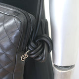 Chanel Ligne Cambon CC Large Messenger Bag Black Quilted Leather