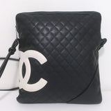 Chanel Ligne Cambon CC Large Messenger Bag Black Quilted Leather