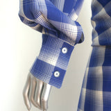Tory Burch Plaid Asymmetric-Draped Midi Shirtdress Blue/Ivory Size 4 NEW