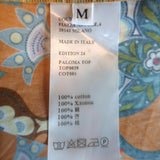 La DoubleJ Paloma off-the-shoulder top in orange printed poplin, authentic pre-owned luxury, size M