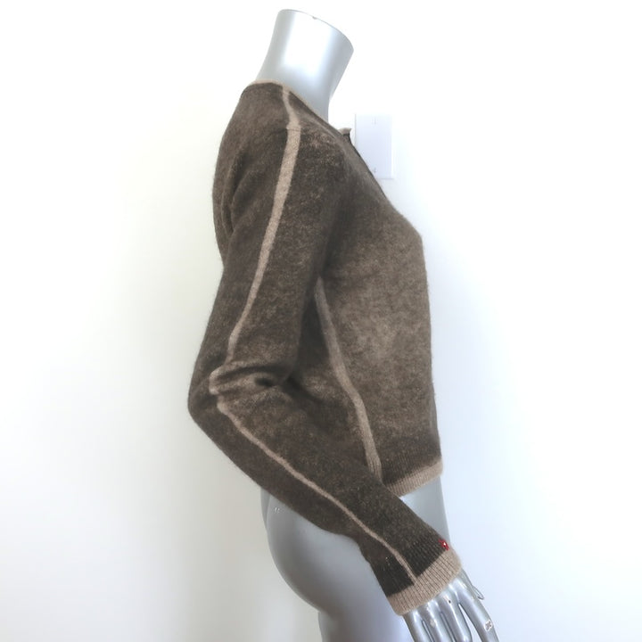 Tory Burch Brushed Knit Cardigan Sand Cashmere-Silk Size Small NEW
