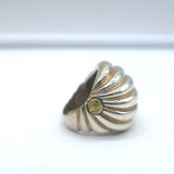 David Yurman Sculpted Cable Dome Ring Sterling Silver & 18k Gold Size 7