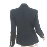 Balmain Double Breasted Wool Blazer Black Size 38 NEW