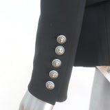 Balmain Double Breasted Wool Blazer Black Size 38 NEW