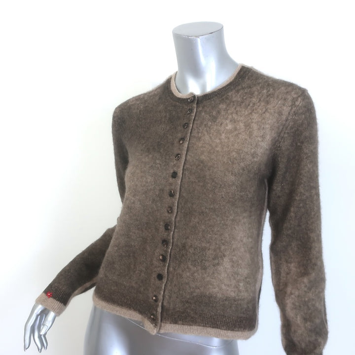 Tory Burch Brushed Knit Cardigan Sand Cashmere-Silk Size Small NEW