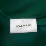 Tory Burch Pussy Bow Blouse Green Silk Satin Size 10 Sleeveless Top