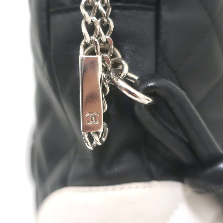 Chanel Ligne Cambon CC Large Messenger Bag Black Quilted Leather