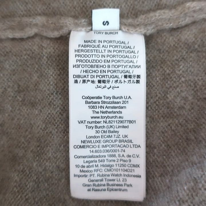 Tory Burch Brushed Knit Cardigan Sand Cashmere-Silk Size Small NEW