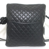 Chanel Ligne Cambon CC Large Messenger Bag Black Quilted Leather